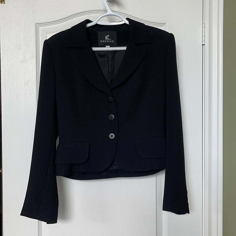 Black jacket and skirt by Kharazi size 6